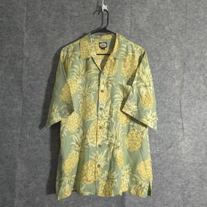 Tommy Bahama Linen Pineapple Shirt Men's Short Sleeve Casual Button Down Large